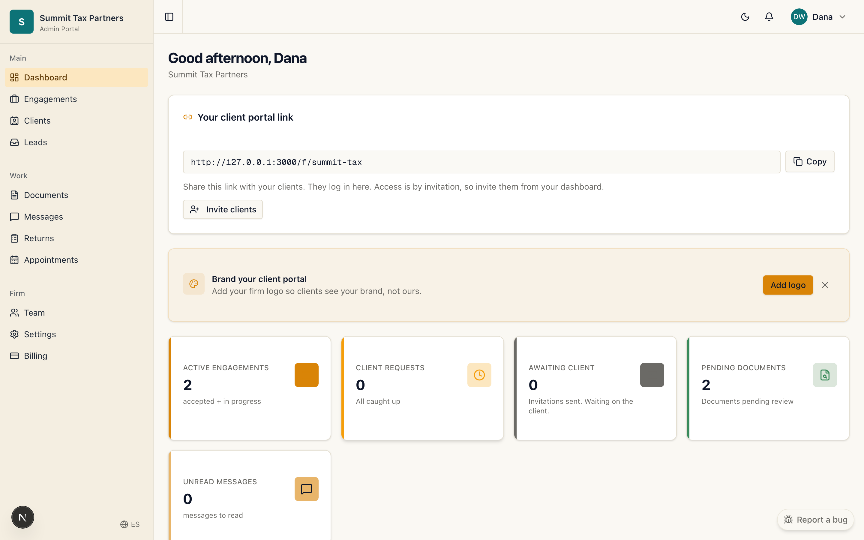 The FairFyn firm dashboard